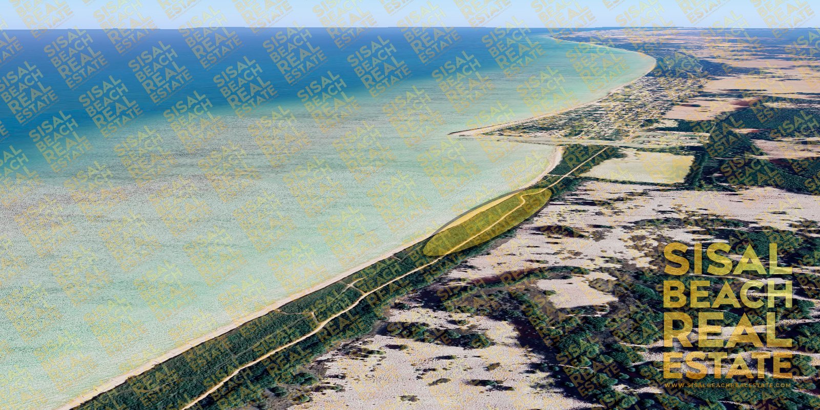TERRENOS 10X55 SISAL BEACH REAL ESTATE VISTA PERSPECTIVA DRONE