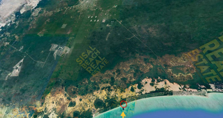Terreno en venta frente al mar en Sisal Yucatán | 20x190m | 2,823.96 m² | FOR SALE BEACH FRONT LOT