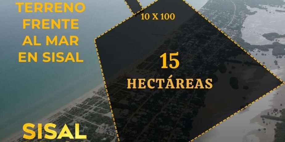 Terreno en venta en Sisal Yucatán (macro-lote ideal para desarrollador) 15 hectáreas $200,000,000.°°MXN en segunda fila con acceso a la playa a través de un terreno frente al mar de 10x100m