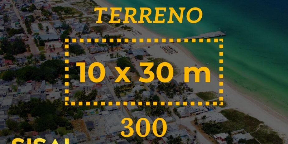 Terreno en venta 10x30m en Sisal Yucatán, ubicado en avenida principal, muy buena oportunidad $1,600,000.°°MXN  $78,409.°°USD