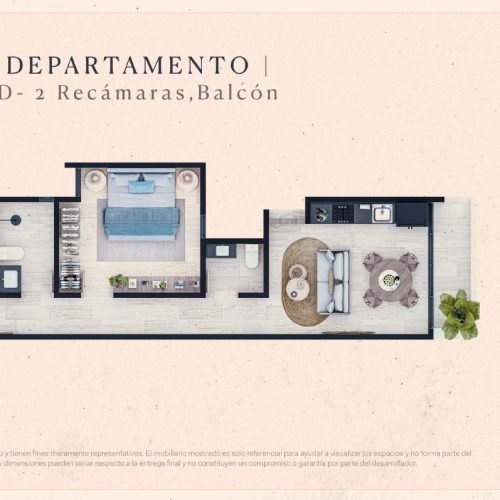 APARTAMENTO D 2 RECAMARAS TORRE CON BALCON