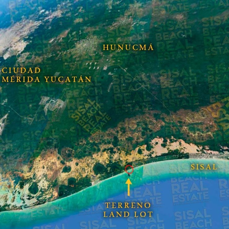 Terreno en venta Sisal Yucatan 20x190