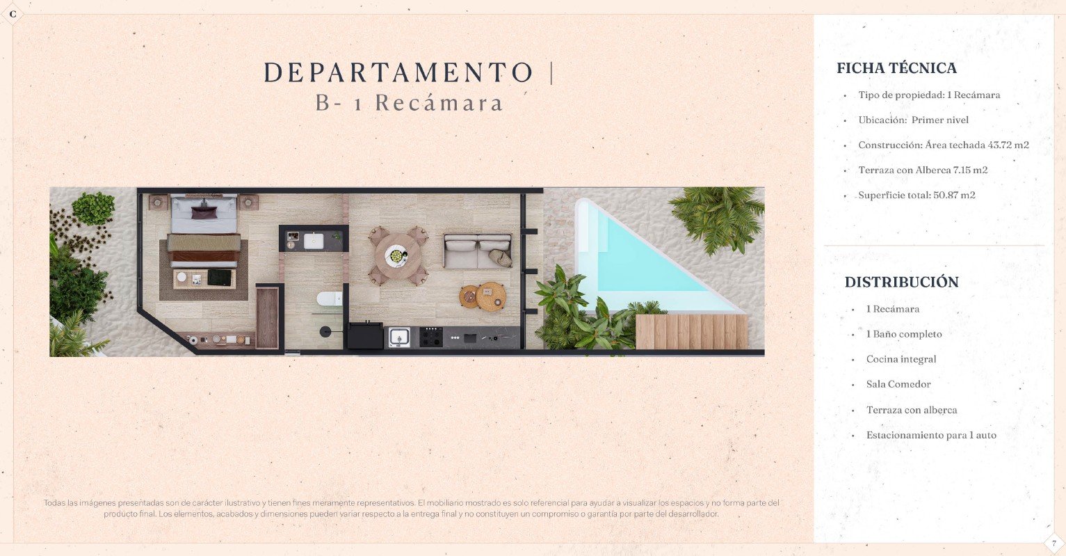 Modelo B — estudio con alberca privada Costa Sisal Sisal Yucatán