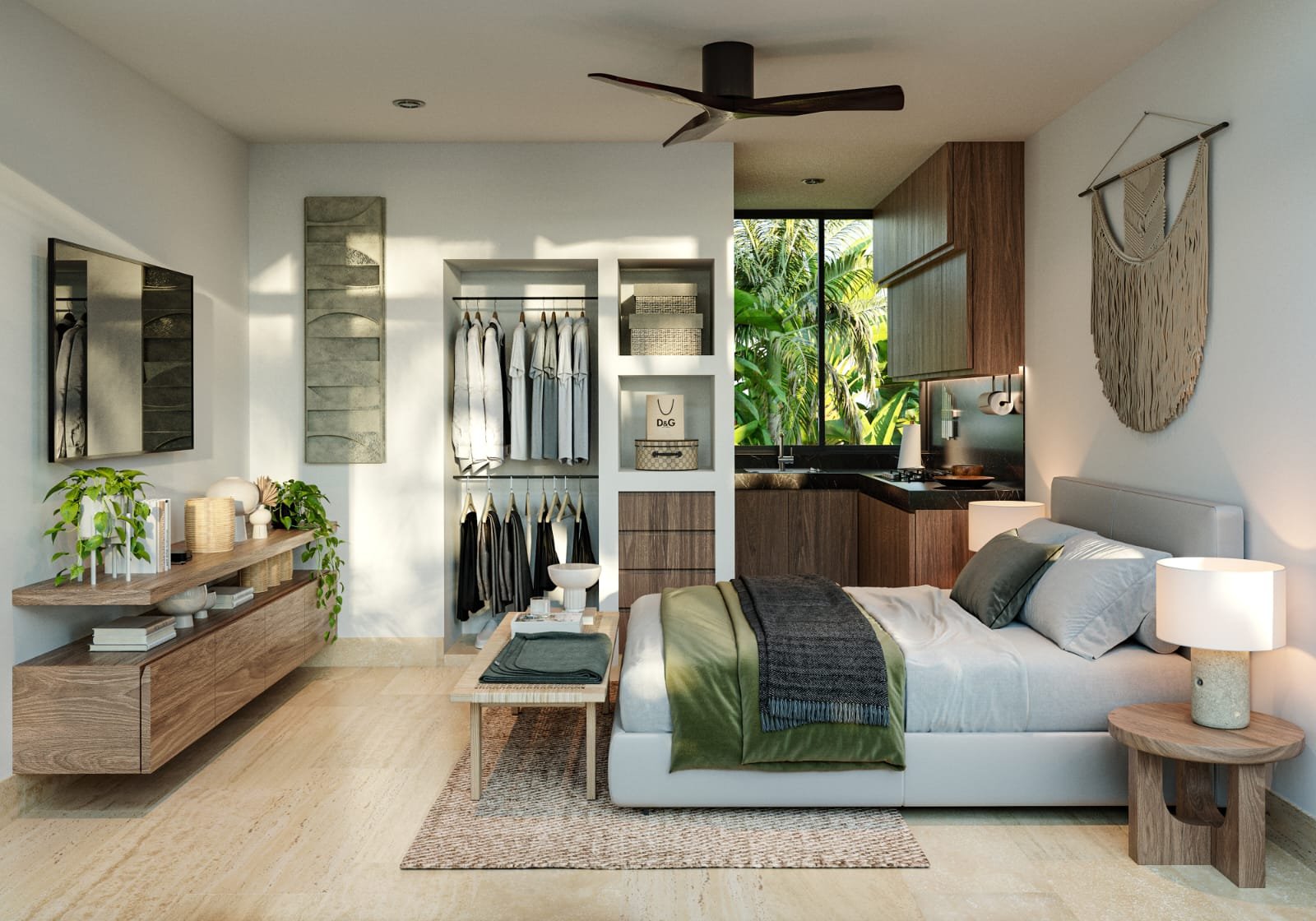Interior apartamento Costa Sisal — acabados premium cocina integral departamento en Sisal Yucatán