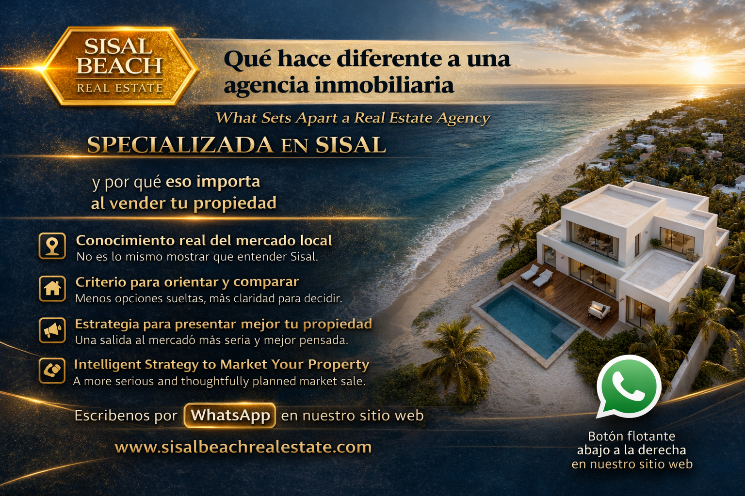 Qué hace diferente a una agencia comercial inmobiliaria especializada en Sisal y por qué eso importa al vender tu propiedad