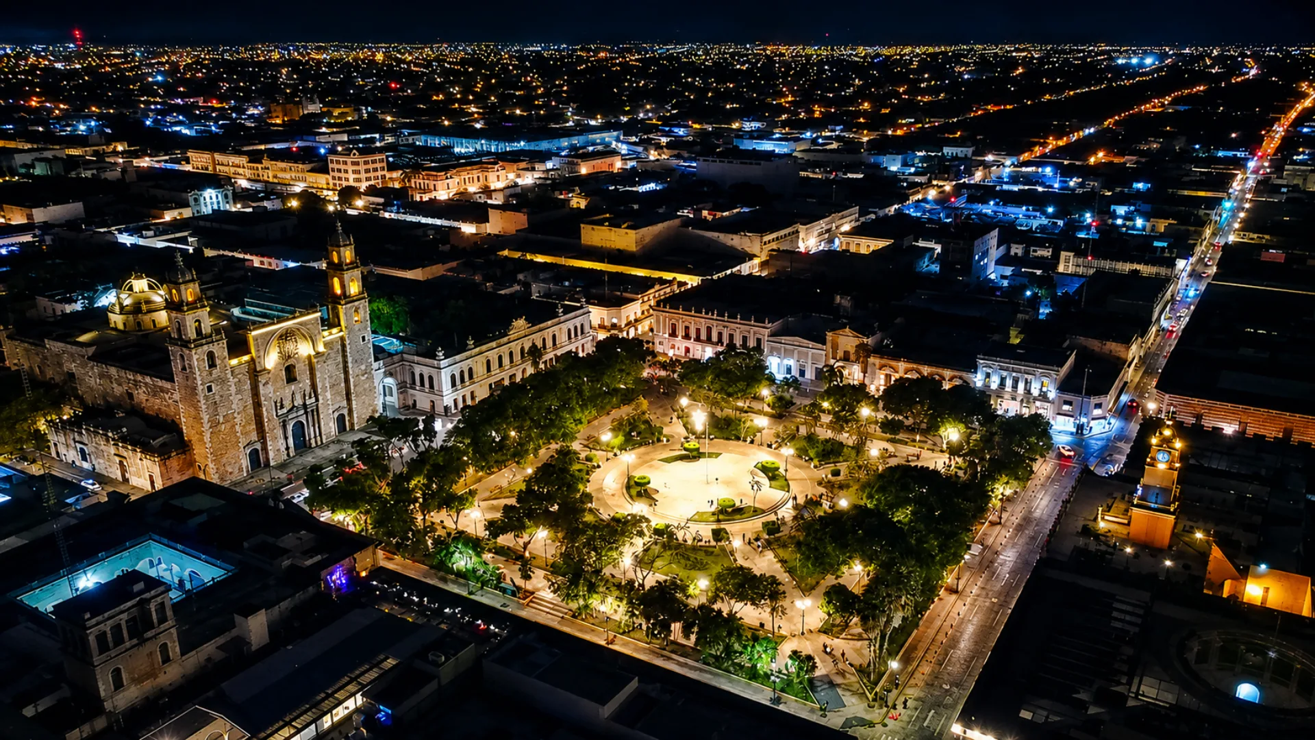 Vista aérea de la ciudad de Mérida, Yucatán