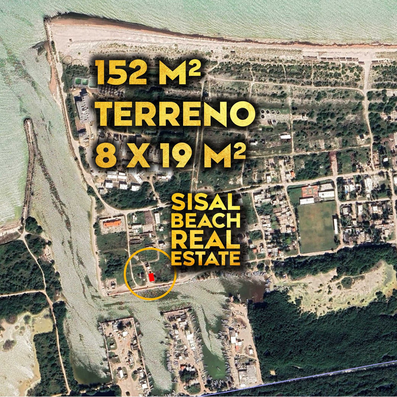 Terreno en Sisal Yucatán 152m² 8x19m $950,000.°° MXN a orilla del futuro club de yates …