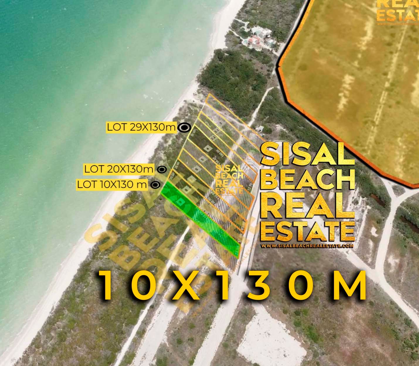 For SALE beach front lot Sisal Yucatan 10x130m (1,300m2) USD $335,520.80 / Terreno en VENTA frente al mar en Sisal Yuc MXN $6,800,000.°°