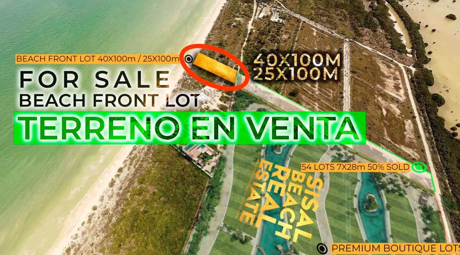 For Sale Beach Front Lot 40x100m (4,000m²) MXN$20,400,000.°°