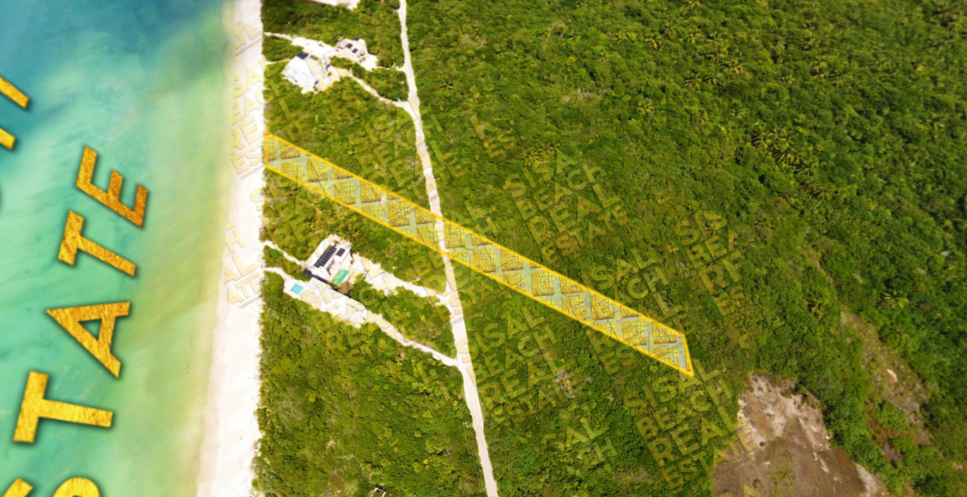 Terreno en venta frente al mar en Sisal Yucatán | 20x190m | 2,823.96 m² | FOR SALE BEACH FRONT LOT